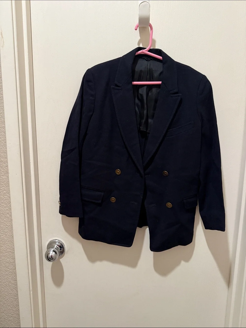 The annexDouble-Breasted Navy Blazer